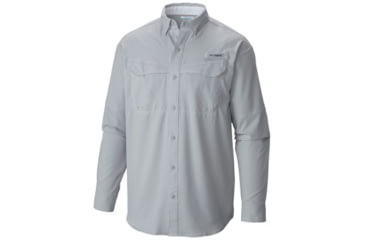 Image of Columbia Low Drag Offshore Long Sleeve Shirt - Mens, Cool Grey/White, Medium, 1450041020-M