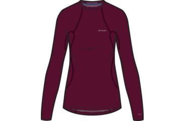 Image of Columbia Midweight Stretch Long Sleeve Top - Womens, Rich Wine, Small, 1639021-624-S