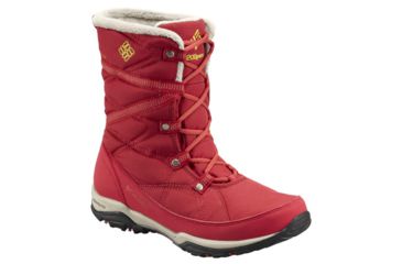 Image of Columbia Minx Fire Tall Omni-Heat Waterproof Winter Boot - Womens-Ruby/Yellow-Medium-8 US