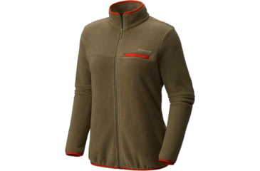 Image of Columbia Mountain Crest Full Zip Jacket - Women's-Sage/Hot Pepper-Small