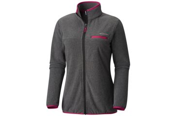 Image of Columbia Mountain Crest Full Zip Jacket - Womens, Shark Heather, Fuchsia, Medium, 1740501014-M