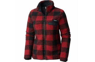 Image of Columbia Mountain Side Heavyweight Fleece FZ, Red Element Buffalo Check, S - Womens, 1730401624-S
