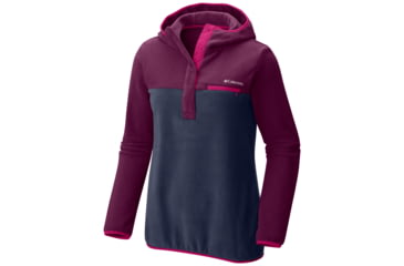 Image of Columbia Mountain Side Hooded Pull Over - Women's-Dark Raspberry/Nocturnal/Deep Blush-Small