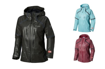 Image of Columbia OutDry Ex Featherweight Shell Jacket - Women's, Black, Clear Blue, Wine Berry