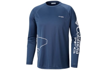 Image of Columbia PFG Fish Series Terminal Tackle Long Sleeve - Mens, Dark Mountain/Redfish Graphic, Large, 1792691478-L