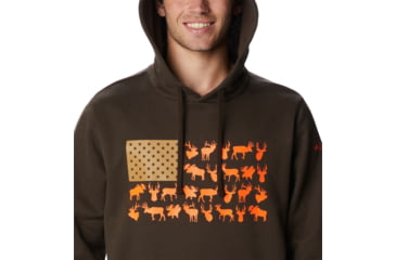 Image of Columbia PHG Game Flag II Hoodie - Mens, Cordovan/Blaze Big Game Flag, Extra Large, 2013311231CvnBlzBigGmeFlgXL