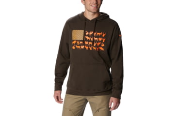 Image of Columbia PHG Game Flag II Hoodie - Mens, Cordovan/Blaze Big Game Flag, Extra Large, 2013311231CvnBlzBigGmeFlgXL