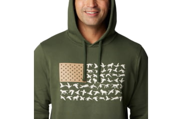 Image of Columbia PHG Game Flag II Hoodie - Mens, Surplus Green/Sahara Duck Flag, Medium, 2013311347-M