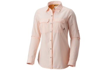Image of Columbia Pilsner Peak Stripe Long Sleeve Shirt - Womens, Summer Orange Pilsner Stripe, L, 1654481841L
