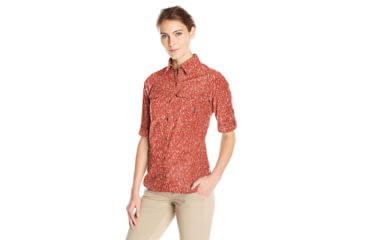 Image of Columbia Pilsner Peak Stripe Long Sleeve Shirt - Womens, Tuscan Tree Bark Convo Prt, L, 1654481851L