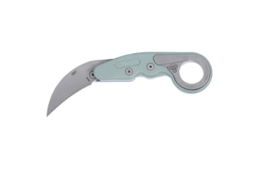 Image of Columbia River Knife &amp; Tool Provoke, Folding Knife, 2.47&quot; Hawkbill Blade, AUS 8 Blade Steel, 7.19&quot; Overall Length, Stonewash Finish, Silver, Green Grivory Handle, Liner Lock, 4041GR