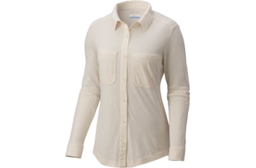 Image of Columbia Saturday Trail Knit Long Sleeve Shirt - Women's-Chalk Heather-X-Small