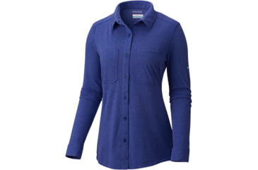 Image of Columbia Saturday Trail Knit Long Sleeve Shirt - Women's-Dynasty Heather-Small