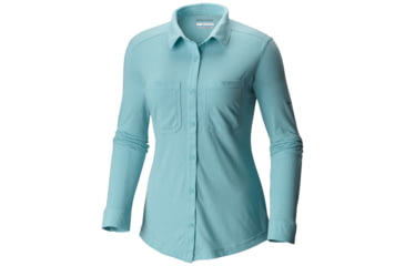 Image of Columbia Saturday Trail Knit Long Sleeve Shirt - Women's-Iceberg Heather-X-Large