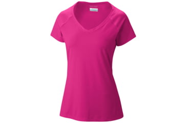 Image of Saturday Trail Short Sleeve Knit Shirt - Womens-Haute Pink-Large