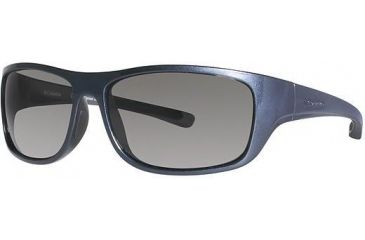 Image of Columbia ShooFly Sunglasses - Frame Metallic Carbon Blue/Metallic Gunmetal, Lens Color Grey, Size 56/14mm CBSHOOFLYPZ615