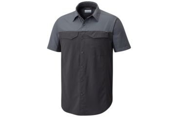 Image of Columbia Silver Ridge Blocked Short Sleeve Shirt - Mens, Shark, Graphite, S 1768771011S