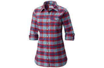 Image of Columbia Silver Ridge Flannel Tunic, Aqua Haze Plaid, Extra Small - Womens, 1802611321-XS