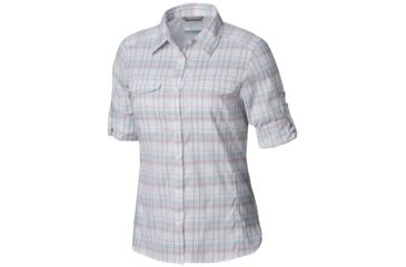 Image of Columbia Silver Ridge Lite Plaid Long Sleeve Shirt - Womens, Cirrus Grey Small Plaid, Large, 1710561032-L