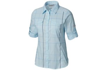 Image of Columbia Silver Ridge Lite Plaid Long Sleeve Shirt - Womens, Pale Blue Large Plaid, Medium, 1710561470-M