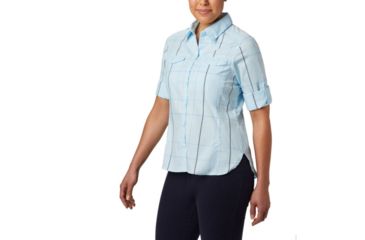 Image of Columbia Silver Ridge Lite Plaid Long Sleeve Shirt - Womens, Pale Blue Large Plaid, Medium, 1710561470-M