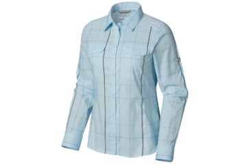 Image of Columbia Silver Ridge Lite Plaid Long Sleeve Shirt - Womens, Pale Blue Large Plaid, Medium, 1710561470-M