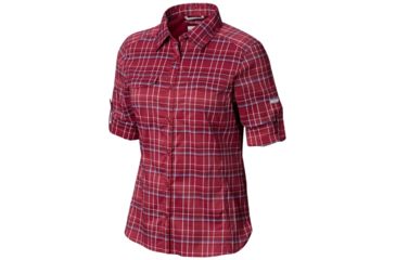 Image of Columbia Silver Ridge Lite Plaid Long Sleeve Shirt - Womens, Wine Berry Small Plaid, Small, 1710561550-S