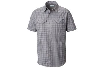 Image of Columbia Silver Ridge Lite Plaid Short Sleeve - Mens, Black Plaid, Extra Large, 1711591010-XL