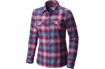 Image of Columbia Silver Ridge Long Sleeve Flannel Top - Women's-Phoenix Blue Ombre Plaid-X-Small