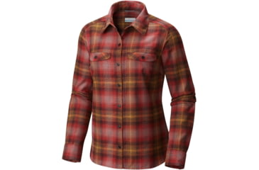 Image of Columbia Silver Ridge Long Sleeve Flannel Top - Women's-Sail Red Ombre Plaid-X-Small