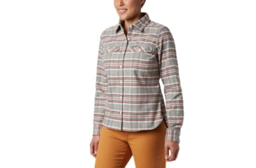Image of Columbia Silver Ridge Long Sleeve Flannel - Womens, Chalk Plaid, Extra Small, 1740471191-XS