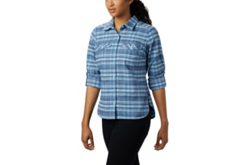 Image of Columbia Silver Ridge Long Sleeve Flannel - Womens, Crystal Blue Plaid, Medium, 1740471484-M