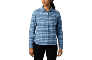 Image of Columbia Silver Ridge Long Sleeve Flannel - Womens, Crystal Blue Plaid, Medium, 1740471484-M