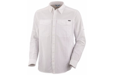 Image of Columbia Silver Ridge Long Sleeve Shirt - Men's-White-Medium