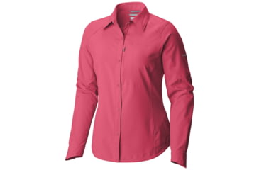 Image of Silver Ridge Long Sleeve Shirt - Womens-Bright Geranium-Large