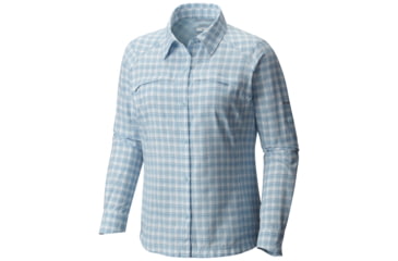Image of Columbia Silver Ridge Plaid Long Sleeve Shirt - Women's-Oxygen Ripstop-X-Small