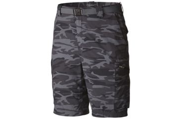 Image of Columbia Silver Ridge Printed Cargo Short - Men's-Black Camo-34 Waist