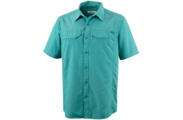 Image of Columbia Silver Ridge Short Sleeve Shirt - Men's -Teal-Small