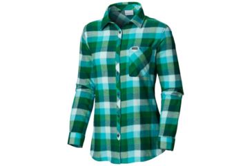 Image of Columbia Simply Put II Flannel Shirt, Dark Ivy Check, Extra Small - Womens, 1803401398-XS