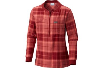 Image of Columbia Simply Put Pullover Shirt, Garnet Red Plaid, XL - Womens, 1804411631-XL