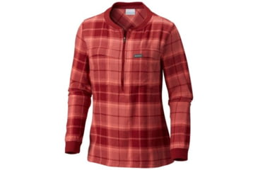 Image of Columbia Simply Put Pullover Shirt - Womens, Garnet Red Plaid, Large, 1804411631-L