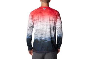 Image of Columbia Super Terminal Tackle Long Sleeve Shirt - Mens, Red Spark Deepsea Fade, M, 1709431-695-M