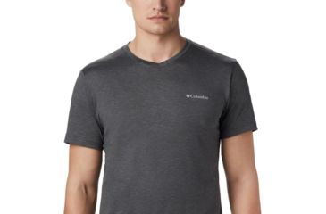 Image of Columbia Tech Trail II V-Neck Shirt - Mens, Shark, Large, 1838521011-L