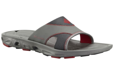 Image of Columbia Techsun Vent Slide Sandal - Men's-Charcoal/Rocket-Medium-8