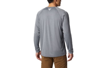 Image of Columbia Terminal Tackle Heather Long Sleeve Shirt - Mens, Charcoal Hthr, Cool Grey Logo, Small, 170942-030-S