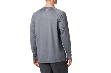 Image of Columbia Terminal Tackle Heather Long Sleeve Shirt - Mens, Charcoal Hthr, Cool Grey Logo, Small, 170942-030-S