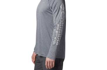 Image of Columbia Terminal Tackle Heather Long Sleeve Shirt - Mens, Charcoal Hthr, Cool Grey Logo, Small, 170942-030-S