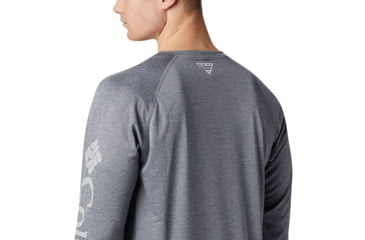 Image of Columbia Terminal Tackle Heather Long Sleeve Shirt - Mens, Charcoal Hthr, Cool Grey Logo, Small, 170942-030-S