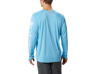 Image of Columbia Terminal Tackle Heather Long Sleeve Shirt - Mens, Riptide Hthr, White Logo, Small, 170942-463-S