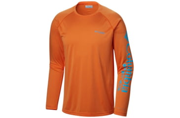Image of Columbia Terminal Tackle Heather Long Sleeve Shirt - Men's, Solar Heather, Riptide Logo, 2XL, 170942-823-XXL